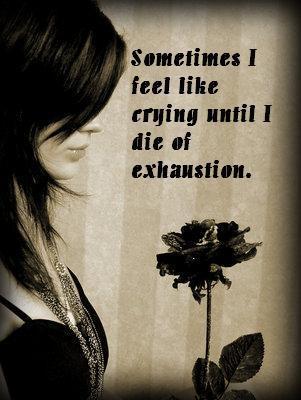 sometimes i feel like crying until i die of exhaustion